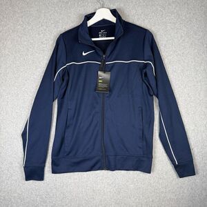 Nike Dri Fit Womens Size XS Full Zip Front Basketball Track Jacket Navy Blue NWT